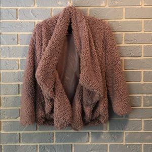 Faux fur pink jacket